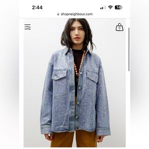 Acne studio iridescent sequin denim jacket